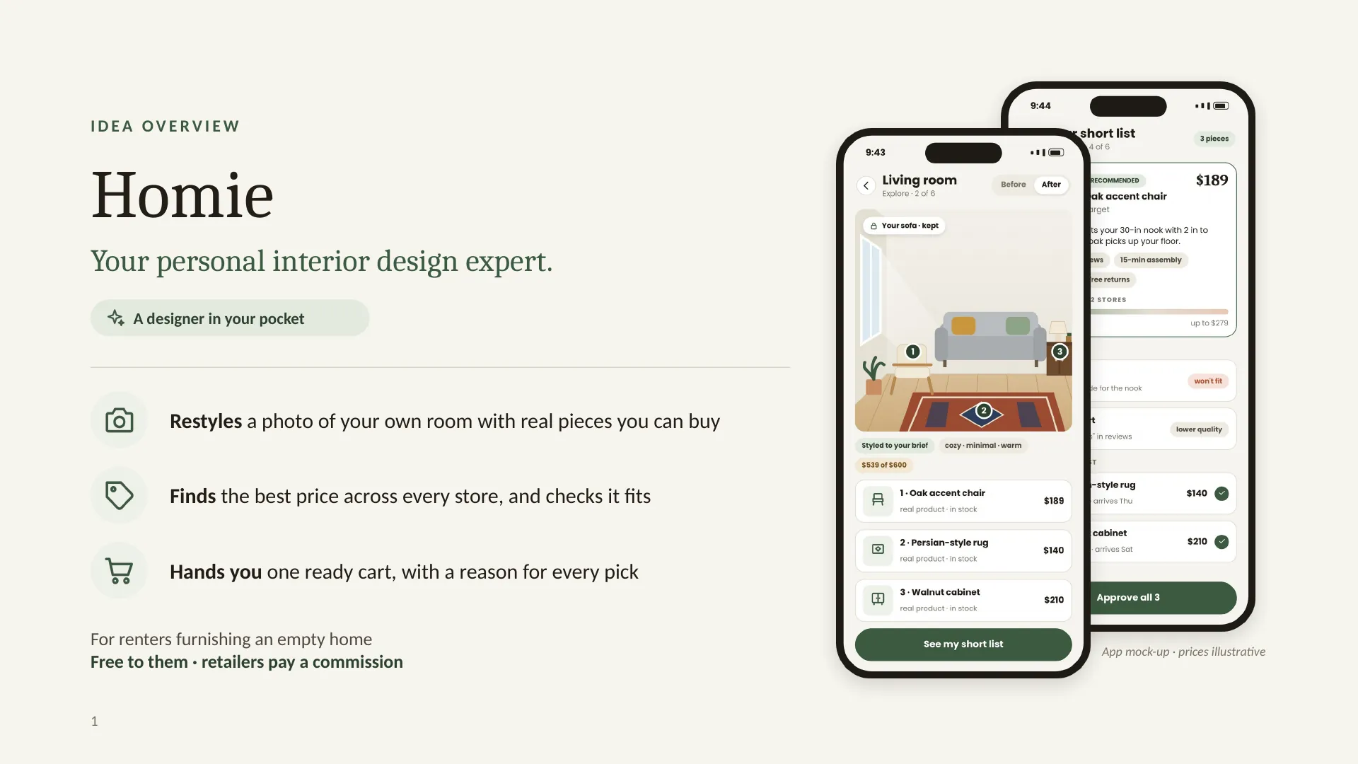 Slide 1 of 30: Homie: your personal interior design expert